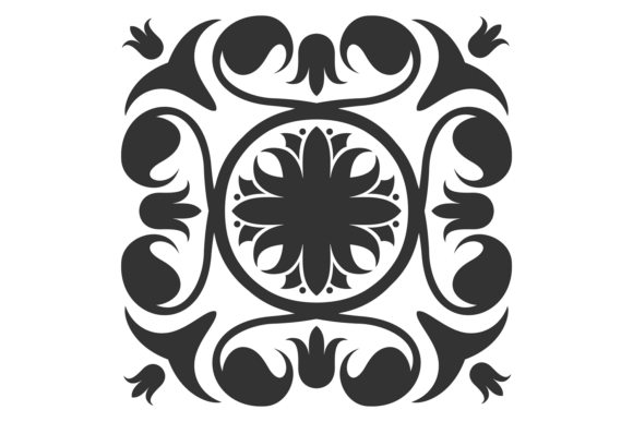 Download Square Black Ornament. Wall Tile or Floo - Premium Bundle