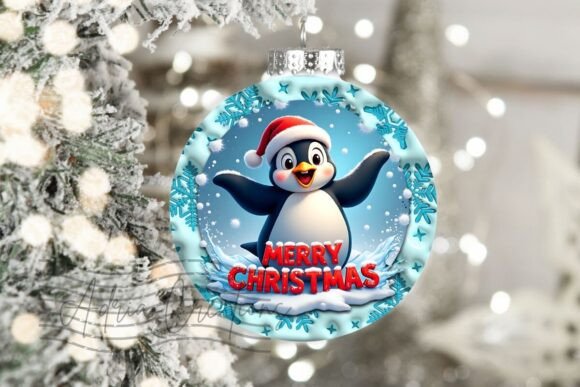 Download 3D Penguin Christmas Round Clipart Png - Premium Resources